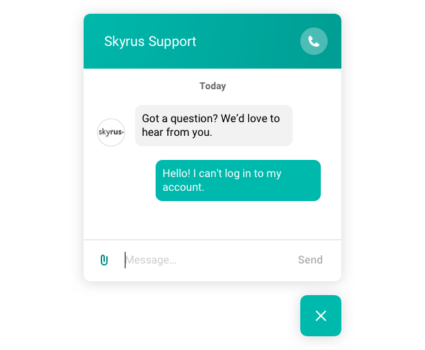 Screenshot of web chat interface