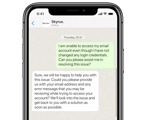Screenshot of WhatsApp messenger interface