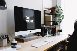 computer monitor with text