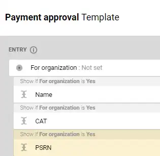 Pyrus field form template