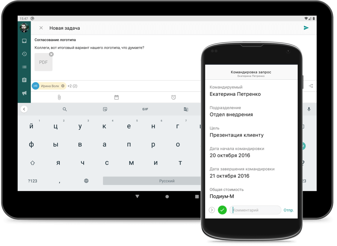 Android phone and tablet